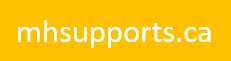 Yellow background with white text that reads mhsupports.ca.