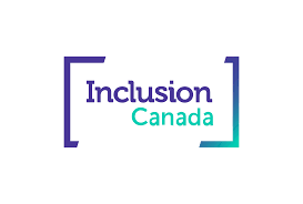 Logo displaying Inclusion Canada with Inclusion in purple and Canada in teal. The words are enclosed by two angular brackets, also in purple, on a white background.
