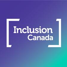 Logo with a purple to teal gradient background. The words Inclusion Canada are centered in white text, framed by two square brackets on the left and right. This design emphasizes our commitment to empowering every self-advocate within the DiversAbility community.