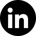 LinkedIn logo displayed with a white in on a black square background.
