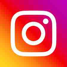 The Instagram logo: a white outline of a classic camera on a gradient background shifting from yellow to pink to purple.