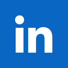 LinkedIn logo: A white lowercase in on a solid blue square background.